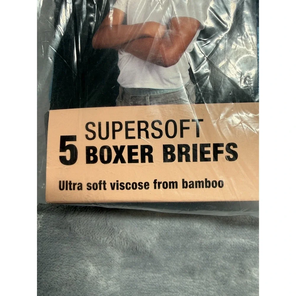 Hanes Ultimate SuperSoft Boxer Briefs Boys Large Multicolor Ultra Soft 5-Pack
